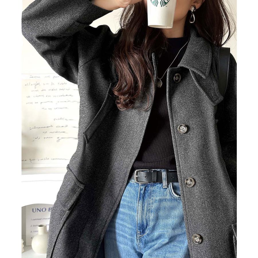 【 クラシカルエルフ classical elf 】ステンカラーコートレディース アウター コート ロング丈 比翼 上品 シンプル 高級感 スタンドカラー | classicalelf | 08