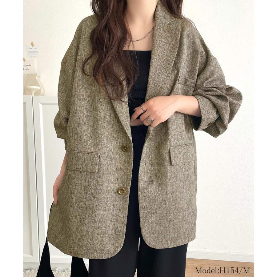 【 クラシカルエルフ classical elf 】 アウター ジャケット レディース 羽織るだけでキマる。袖タック ヘリン ボーン オーバーサイズ | classicalelf | 12