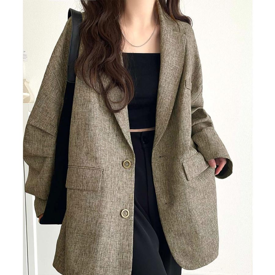 【 クラシカルエルフ classical elf 】 アウター ジャケット レディース 羽織るだけでキマる。袖タック ヘリン ボーン オーバーサイズ | classicalelf | 13