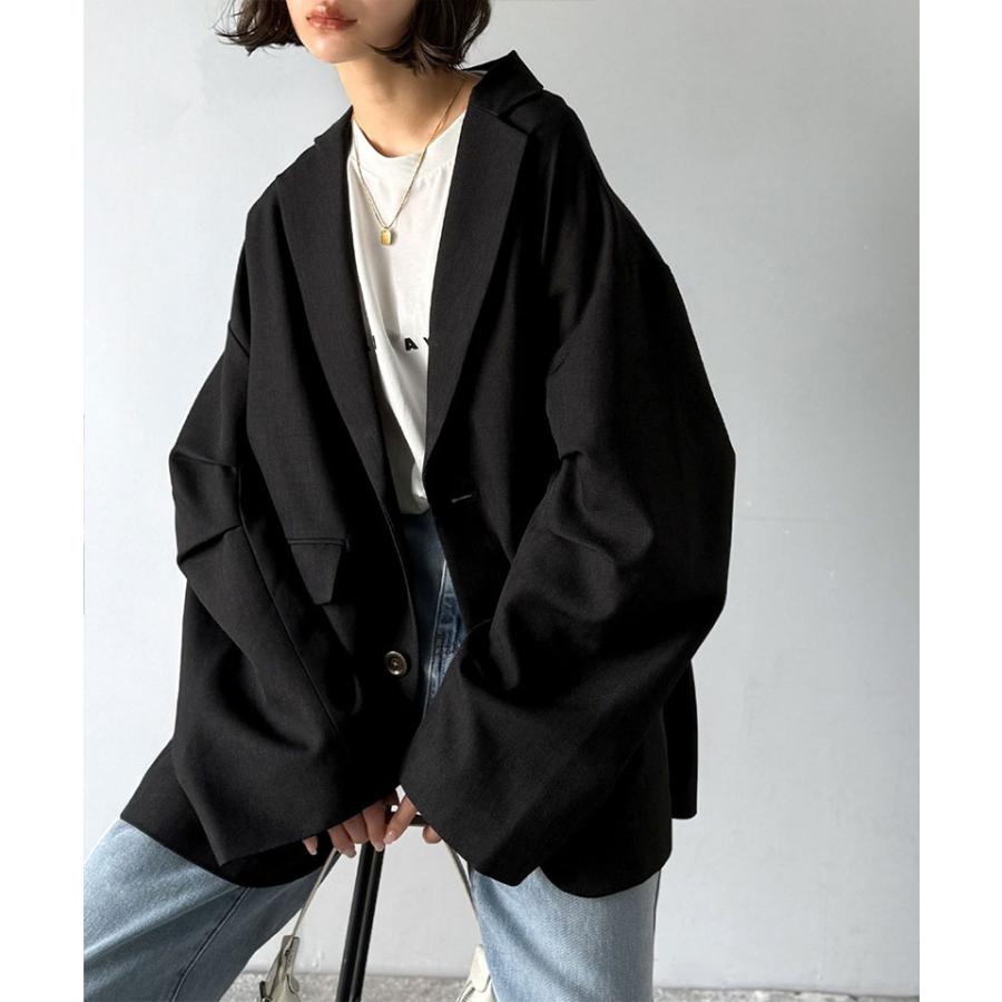 【 クラシカルエルフ classical elf 】 アウター ジャケット レディース 羽織るだけでキマる。袖タック ヘリン ボーン オーバーサイズ | classicalelf | 04