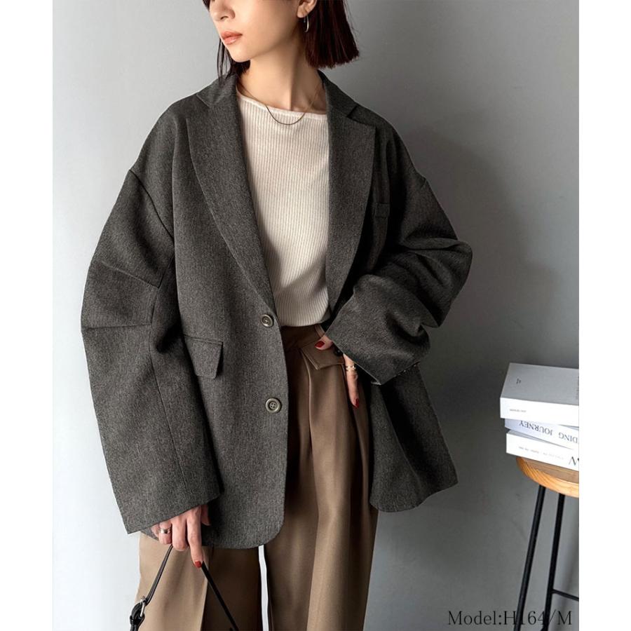 【 クラシカルエルフ classical elf 】 アウター ジャケット レディース 羽織るだけでキマる。袖タック ヘリン ボーン オーバーサイズ | classicalelf | 07