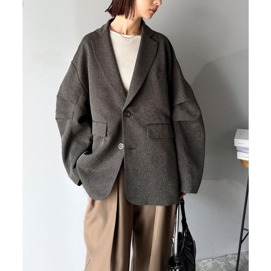 【 クラシカルエルフ classical elf 】 アウター ジャケット レディース 羽織るだけでキマる。袖タック ヘリン ボーン オーバーサイズ | classicalelf | 09