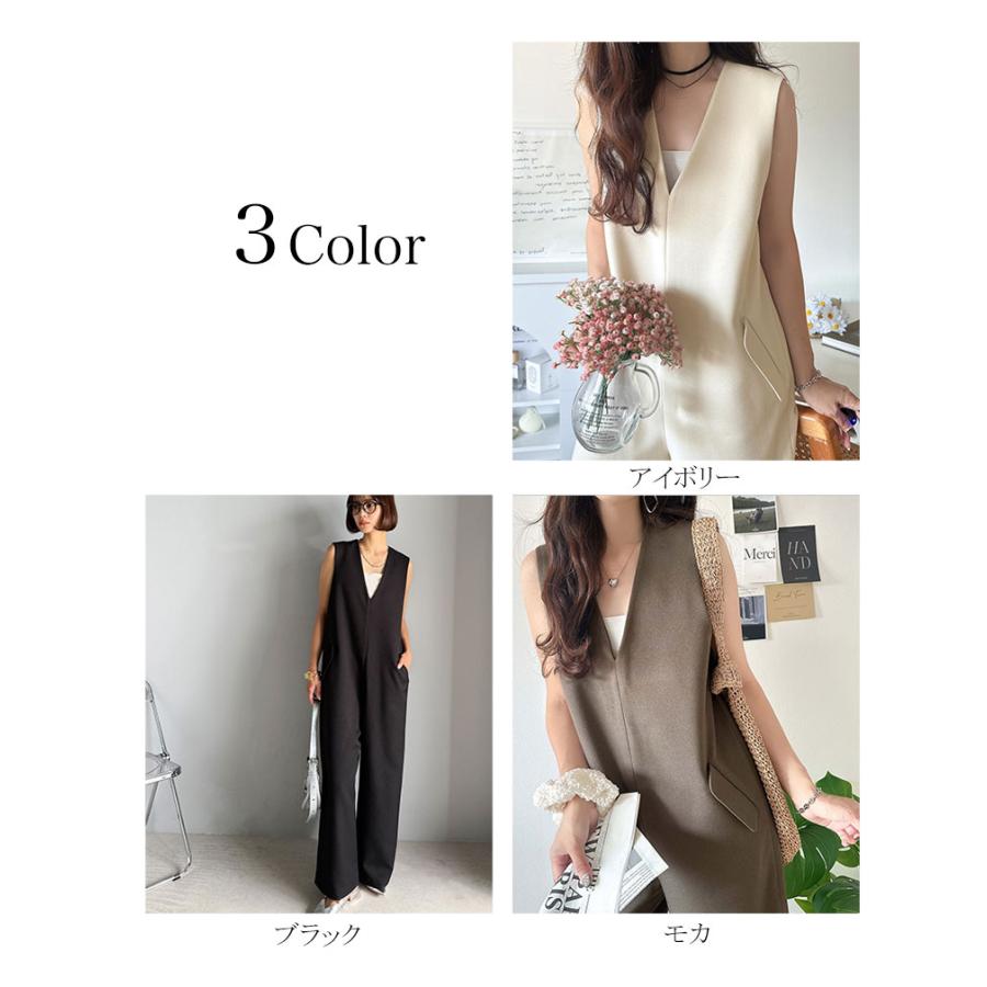 【 クラシカルエルフ classical elf 】オールインワン レディース サロペット フラップポケット Vネック シンプル 抜け感 華奢見え 上品 キレイめ | classicalelf | 01