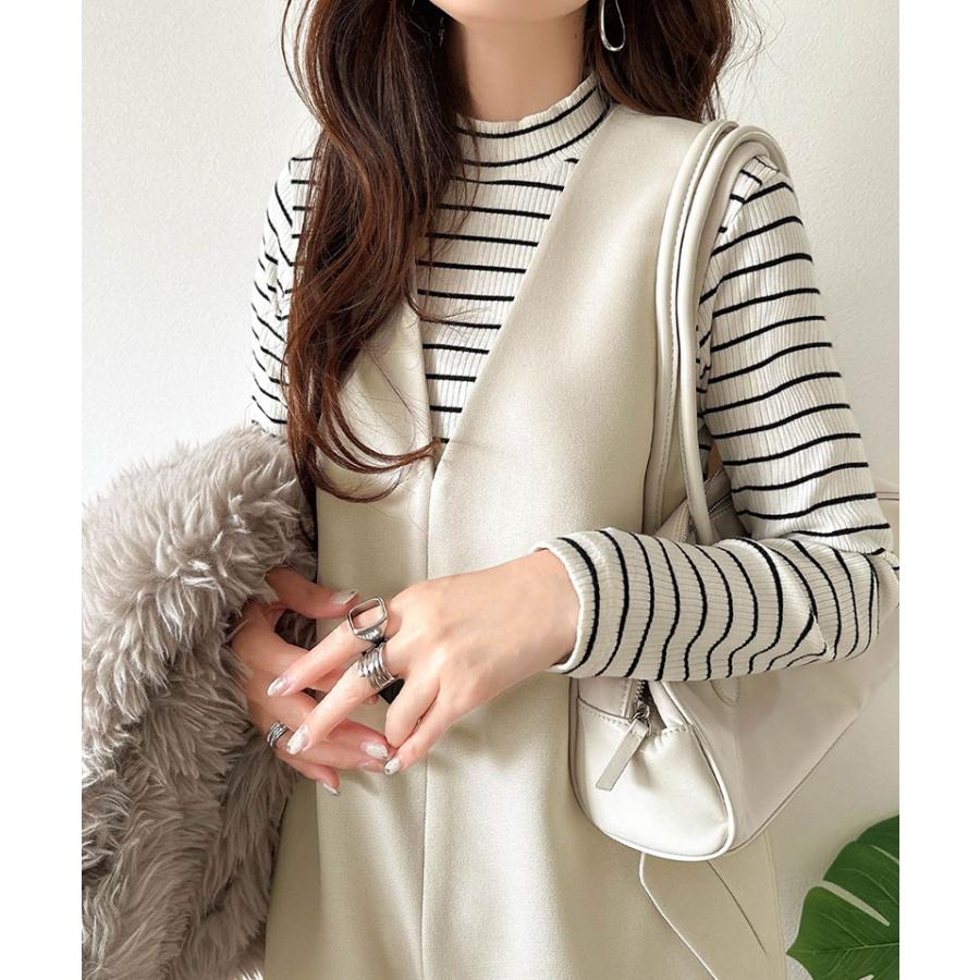 【 クラシカルエルフ classical elf 】オールインワン レディース サロペット フラップポケット Vネック シンプル 抜け感 華奢見え 上品 キレイめ | classicalelf | 05