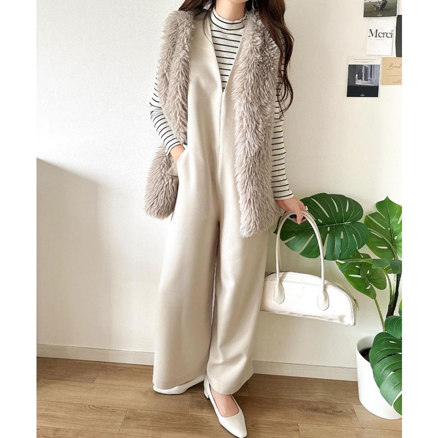 【 クラシカルエルフ classical elf 】オールインワン レディース サロペット フラップポケット Vネック シンプル 抜け感 華奢見え 上品 キレイめ | classicalelf | 06