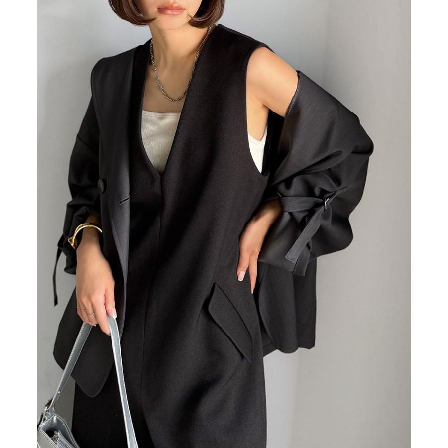 【 クラシカルエルフ classical elf 】オールインワン レディース サロペット フラップポケット Vネック シンプル 抜け感 華奢見え 上品 キレイめ | classicalelf | 09