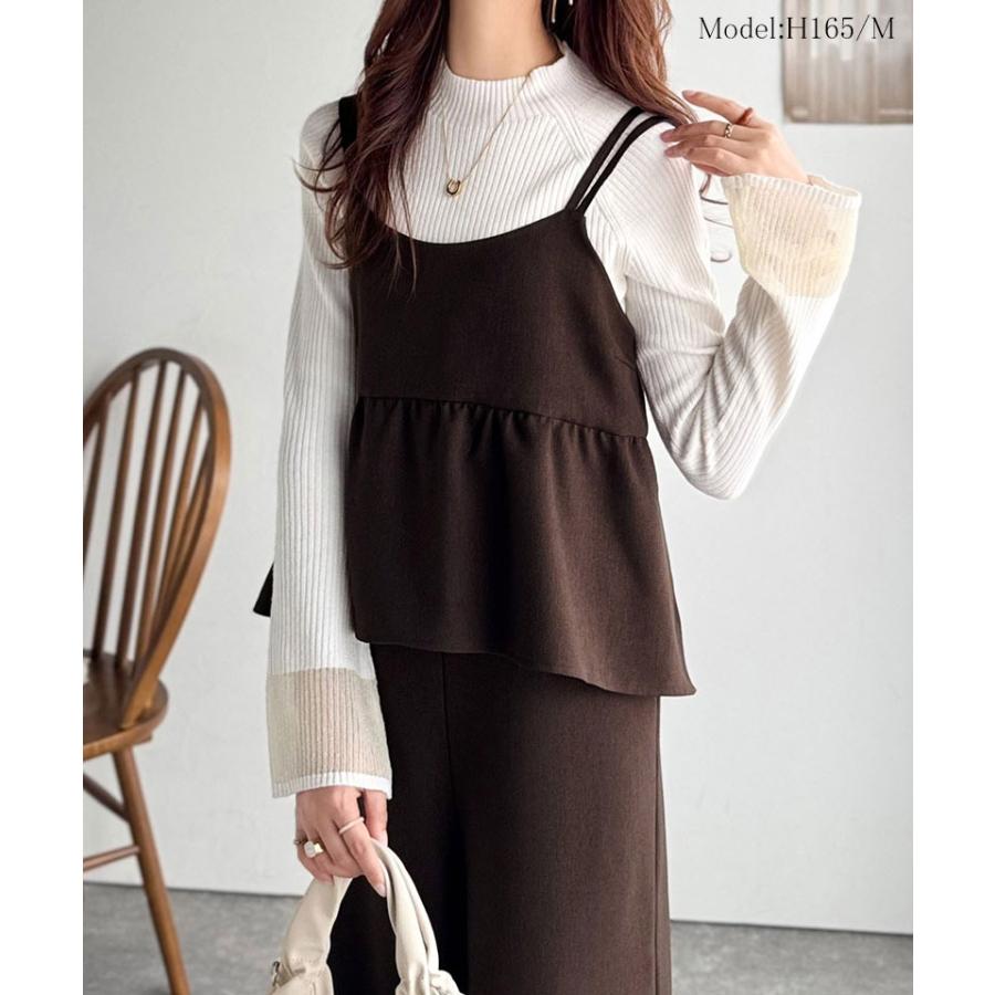 【 クラシカルエルフ classical elf 】オールインワン レディース サロペット ブルストラップ ペプラム パンツ 華奢見え 華やか ビスチェ風 フリル | classicalelf | 11