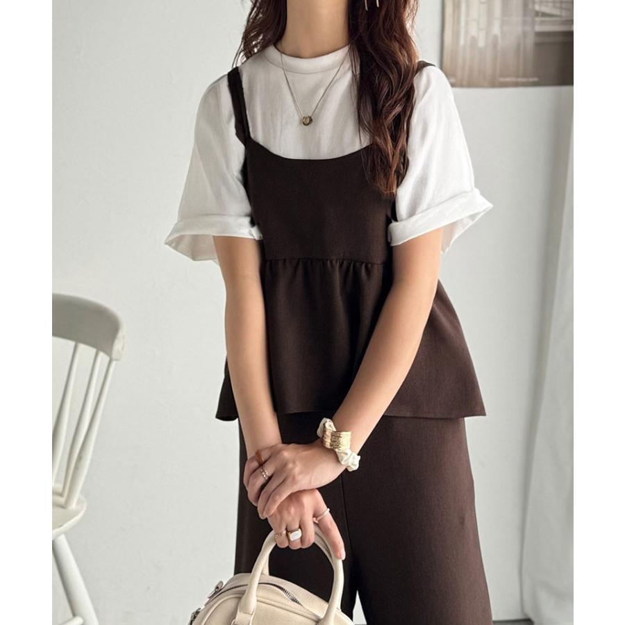 【 クラシカルエルフ classical elf 】オールインワン レディース サロペット ブルストラップ ペプラム パンツ 華奢見え 華やか ビスチェ風 フリル | classicalelf | 15