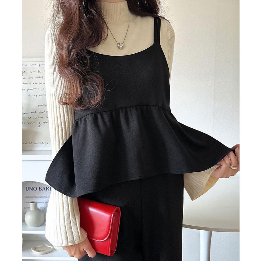 【 クラシカルエルフ classical elf 】オールインワン レディース サロペット ブルストラップ ペプラム パンツ 華奢見え 華やか ビスチェ風 フリル | classicalelf | 03