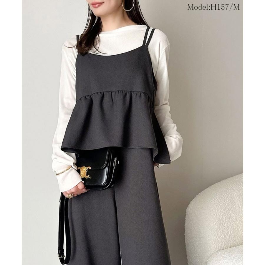 【 クラシカルエルフ classical elf 】オールインワン レディース サロペット ブルストラップ ペプラム パンツ 華奢見え 華やか ビスチェ風 フリル | classicalelf | 07