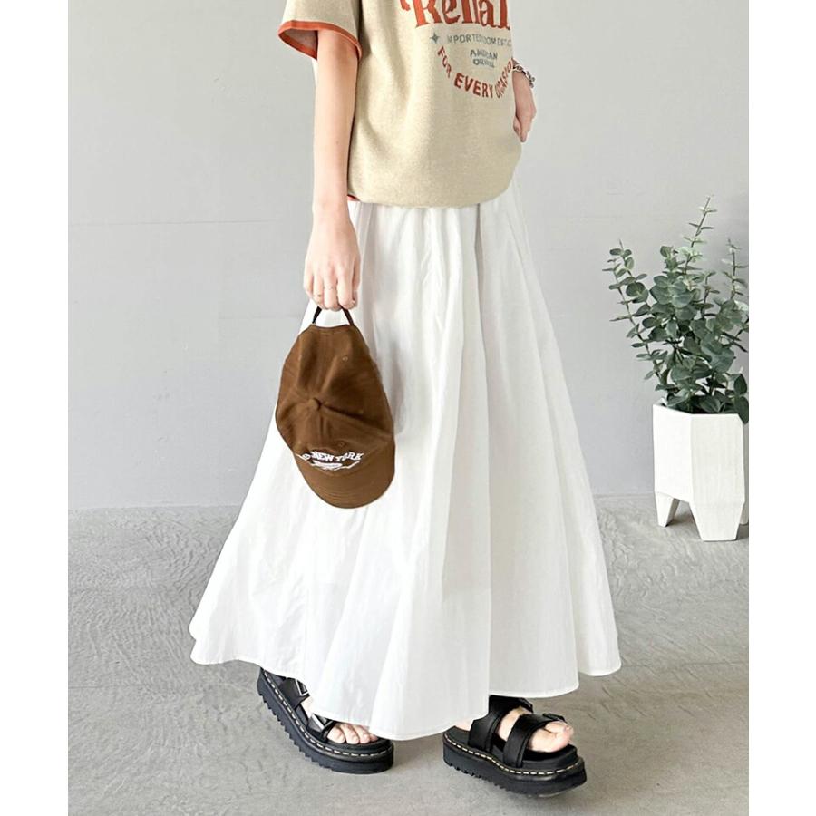 ボトムス スカート レディース 超軽量 素材 シアー ワッシャー 加工 シルキー ナイロン ロング フレアスカート ウエスト ゴム イージーケア | classicalelf | 09