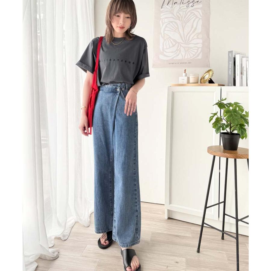 トップス Tシャツ/カットソー レディース シルケット風 ロゴTシャツ シンプル ロゴ厚盛プリント シンプル 上品 カジュアル 綿100％ デイリーユース | classicalelf | 11