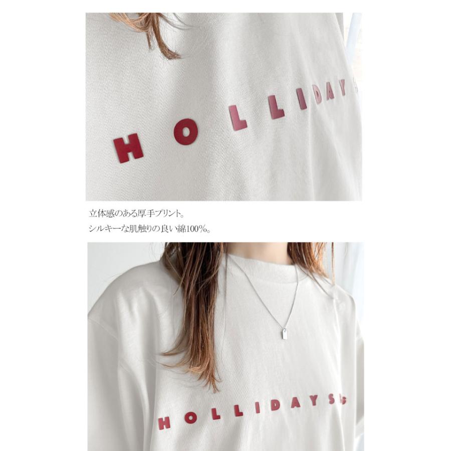 トップス Tシャツ/カットソー レディース シルケット風 ロゴTシャツ シンプル ロゴ厚盛プリント シンプル 上品 カジュアル 綿100％ デイリーユース | classicalelf | 13