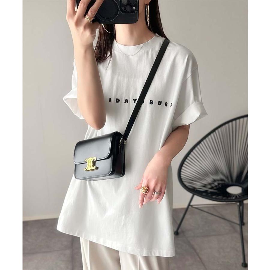 トップス Tシャツ/カットソー レディース シルケット風 ロゴTシャツ シンプル ロゴ厚盛プリント シンプル 上品 カジュアル 綿100％ デイリーユース | classicalelf | 02