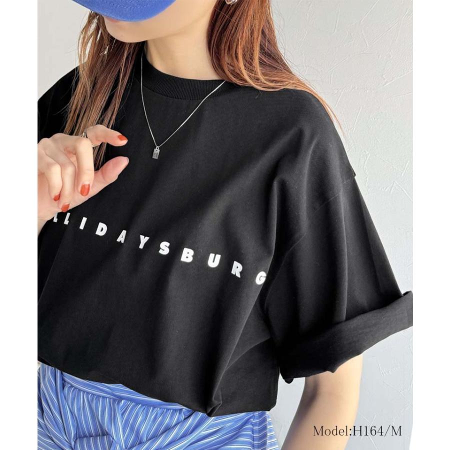 トップス Tシャツ/カットソー レディース シルケット風 ロゴTシャツ シンプル ロゴ厚盛プリント シンプル 上品 カジュアル 綿100％ デイリーユース | classicalelf | 07