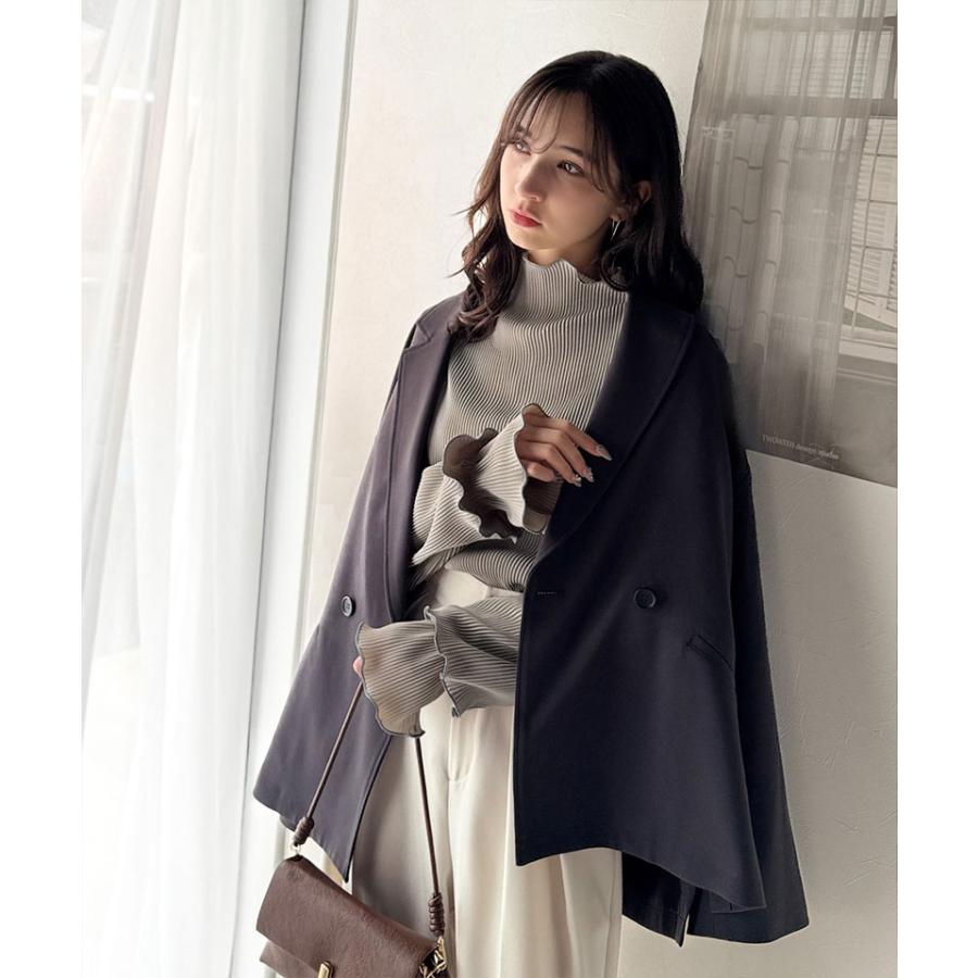 【 クラシカルエルフ classical elf 】トップス レディース きれいめ 長袖 Tシャツ 前後 2way 袖 フリル 配色 メロウ 凹凸感 プリーツ 長袖 | classicalelf | 15