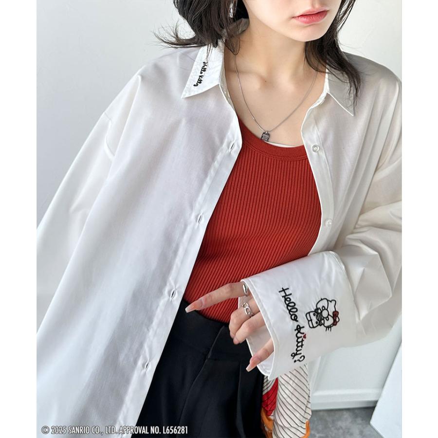【Sanrio characters/サンリオキャラクターズ】トップス シャツ レディース 可愛さ100％ ランダム 刺繍 ストライプ 長袖シャツ ゆるっと | classicalelf | 05