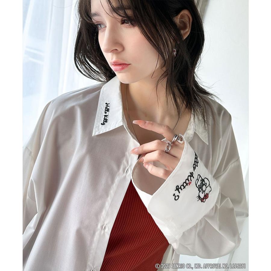 【Sanrio characters/サンリオキャラクターズ】トップス シャツ レディース 可愛さ100％ ランダム 刺繍 ストライプ 長袖シャツ ゆるっと | classicalelf | 06