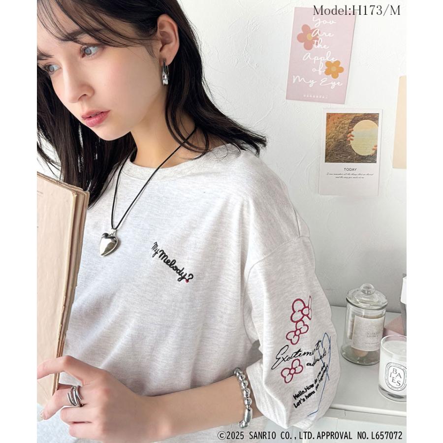 【Sanrio characters/サンリオキャラクターズ】tシャツ レディース 半袖 キャラクター サンリオ 刺繍 かくれんぼシリーズ クロミ ハローキティ | classicalelf | 10