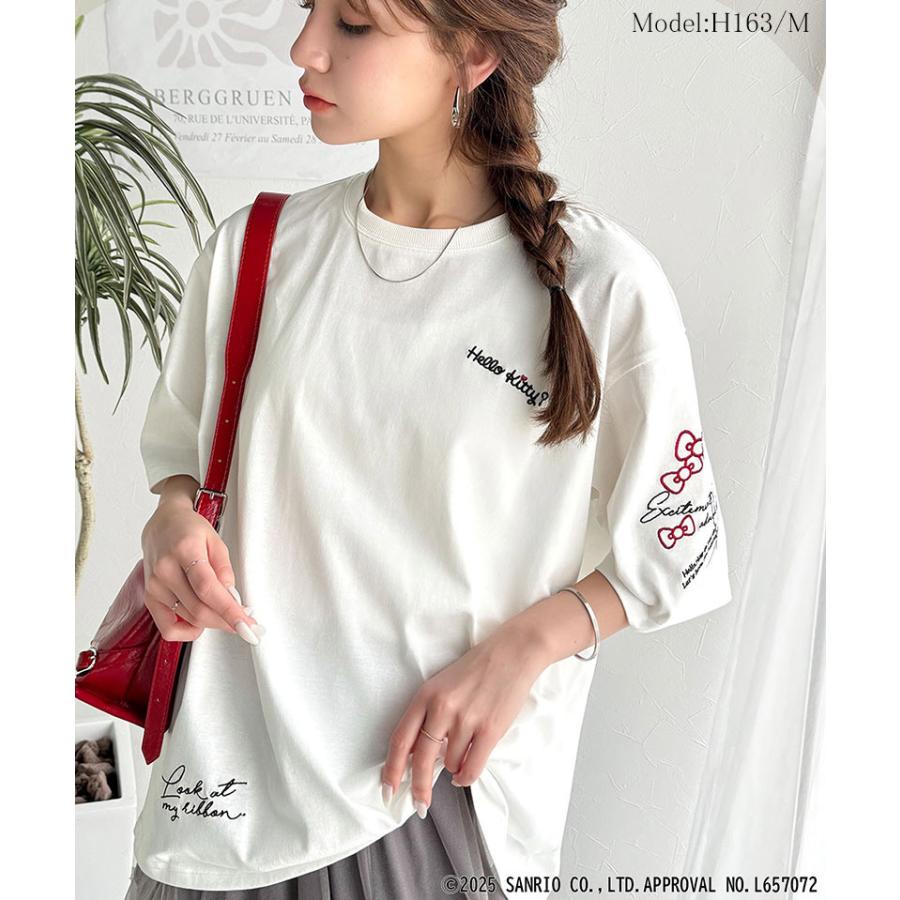 【Sanrio characters/サンリオキャラクターズ】tシャツ レディース 半袖 キャラクター サンリオ 刺繍 かくれんぼシリーズ クロミ ハローキティ | classicalelf | 02