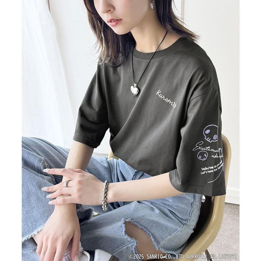【Sanrio characters/サンリオキャラクターズ】tシャツ レディース 半袖 キャラクター サンリオ 刺繍 かくれんぼシリーズ クロミ ハローキティ | classicalelf | 08