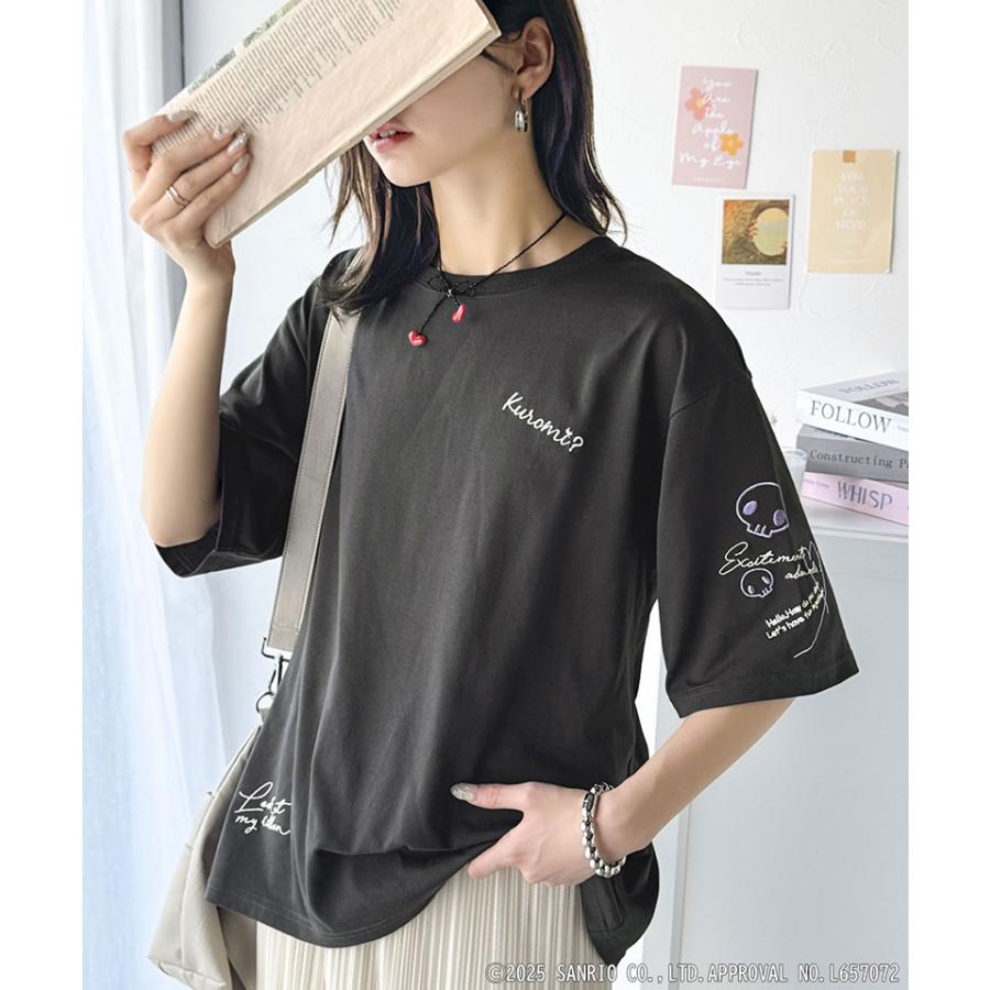 【Sanrio characters/サンリオキャラクターズ】tシャツ レディース 半袖 キャラクター サンリオ 刺繍 かくれんぼシリーズ クロミ ハローキティ | classicalelf | 09