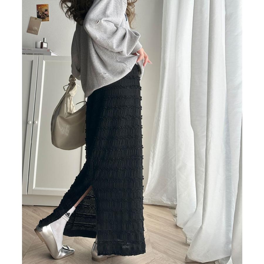 ボトムス スカート レディース ジャガード レース タイトスカート スリット 美脚魅せ Iライン ワードロープ ロング カットレース 美シルエット | classicalelf | 08