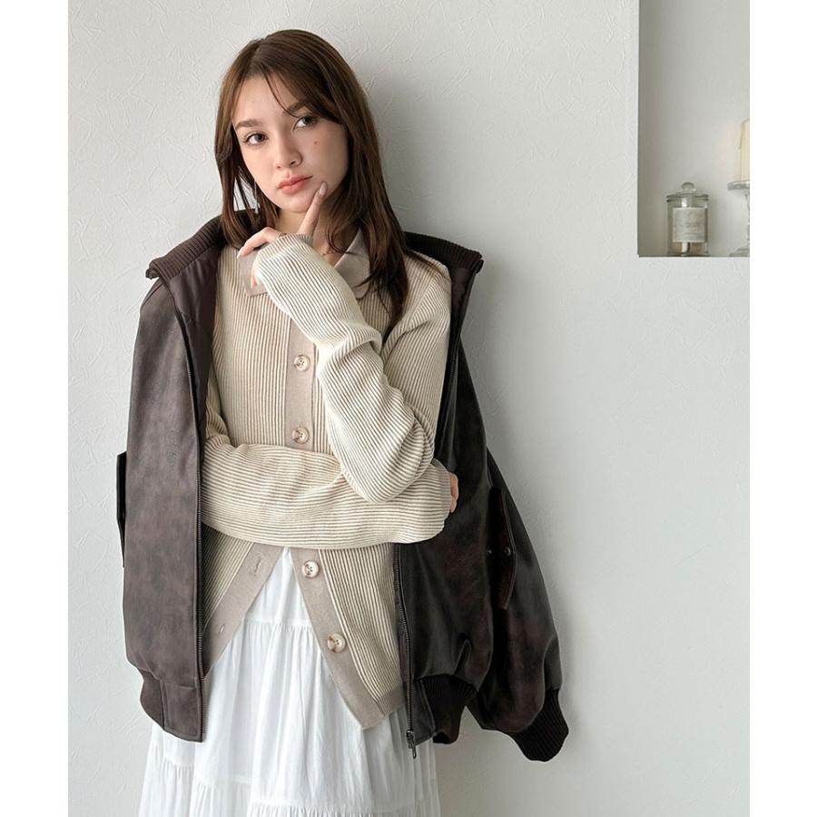 【 クラシカルエルフ classical elf 】 トップス カーディガン レディース 襟付き リブ編み ポロニット リブニット スッキリ 立体的 | classicalelf | 10