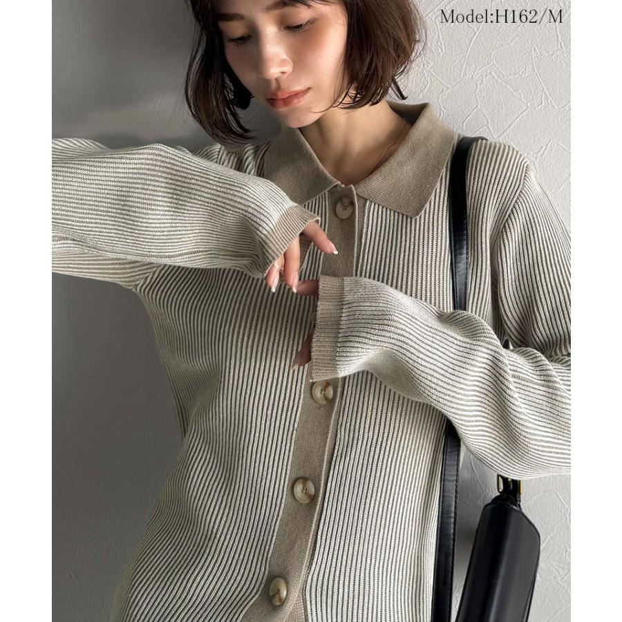 【 クラシカルエルフ classical elf 】 トップス カーディガン レディース 襟付き リブ編み ポロニット リブニット スッキリ 立体的 | classicalelf | 11