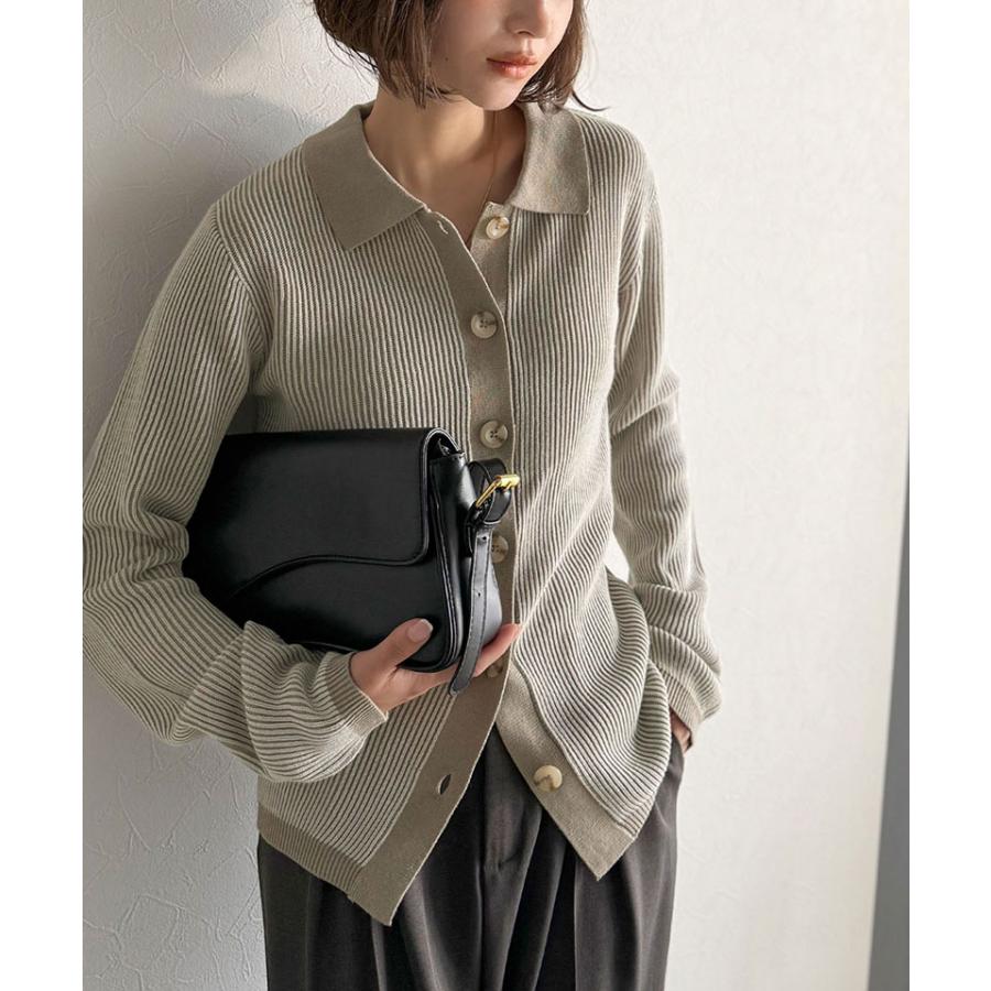 【 クラシカルエルフ classical elf 】 トップス カーディガン レディース 襟付き リブ編み ポロニット リブニット スッキリ 立体的 | classicalelf | 12