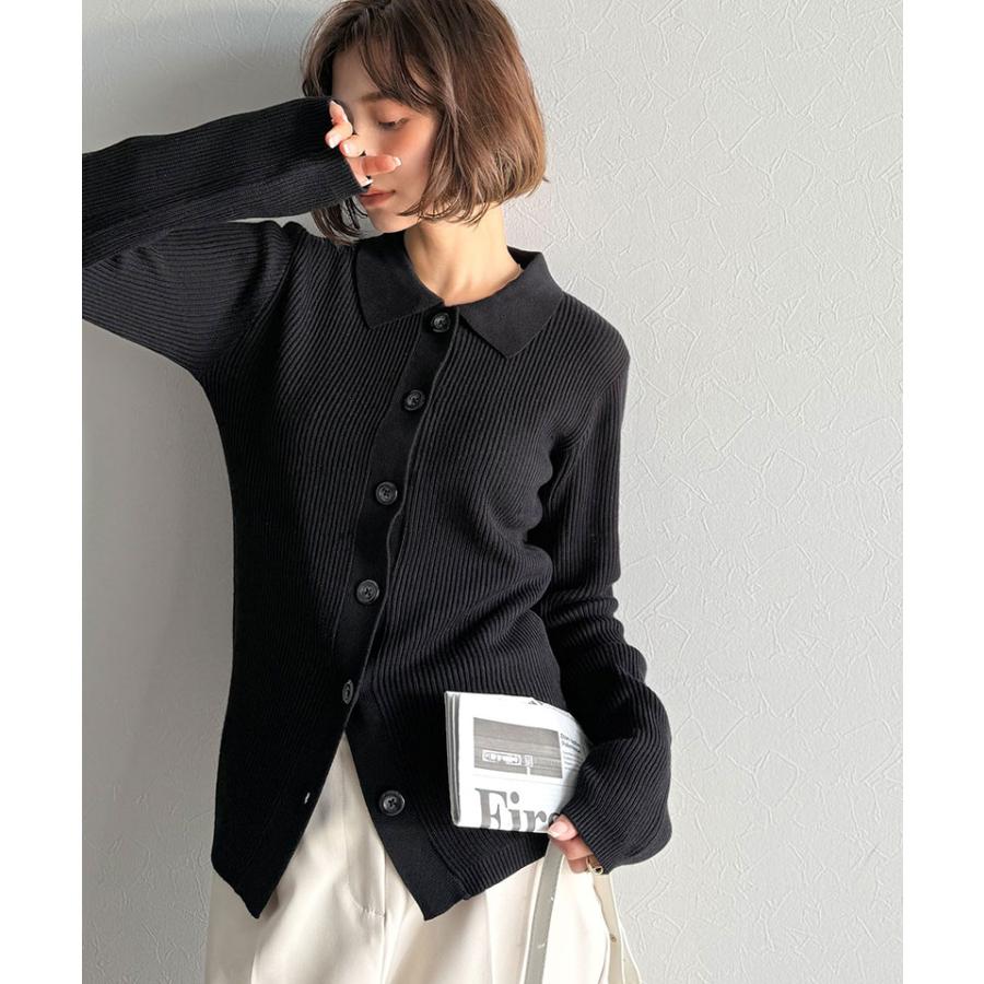 【 クラシカルエルフ classical elf 】 トップス カーディガン レディース 襟付き リブ編み ポロニット リブニット スッキリ 立体的 | classicalelf | 03