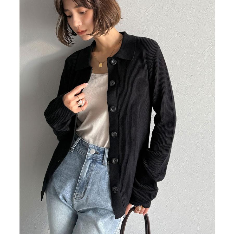 【 クラシカルエルフ classical elf 】 トップス カーディガン レディース 襟付き リブ編み ポロニット リブニット スッキリ 立体的 | classicalelf | 04