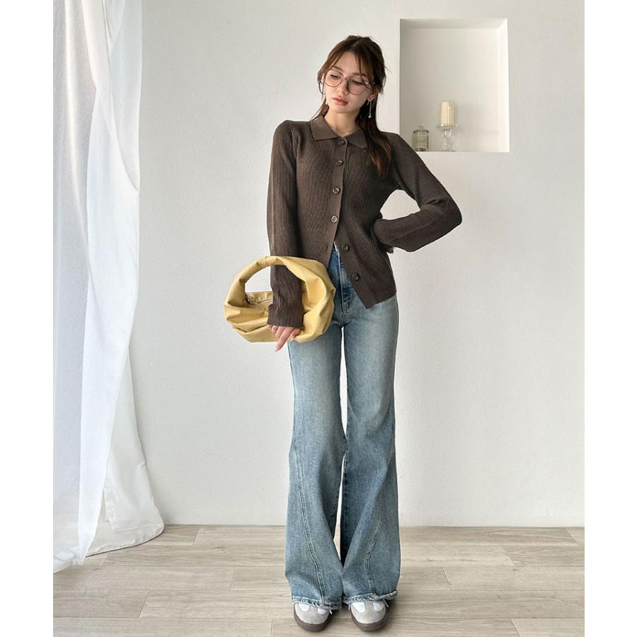 【 クラシカルエルフ classical elf 】 トップス カーディガン レディース 襟付き リブ編み ポロニット リブニット スッキリ 立体的 | classicalelf | 06