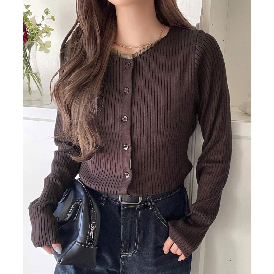 【 クラシカルエルフ classical elf 】 カーディガン レディース 秋 トップス レイヤード風 重ね着風 フィット感 こなれ感 着脱簡単 伸縮性 快適な着心地 | classicalelf | 12