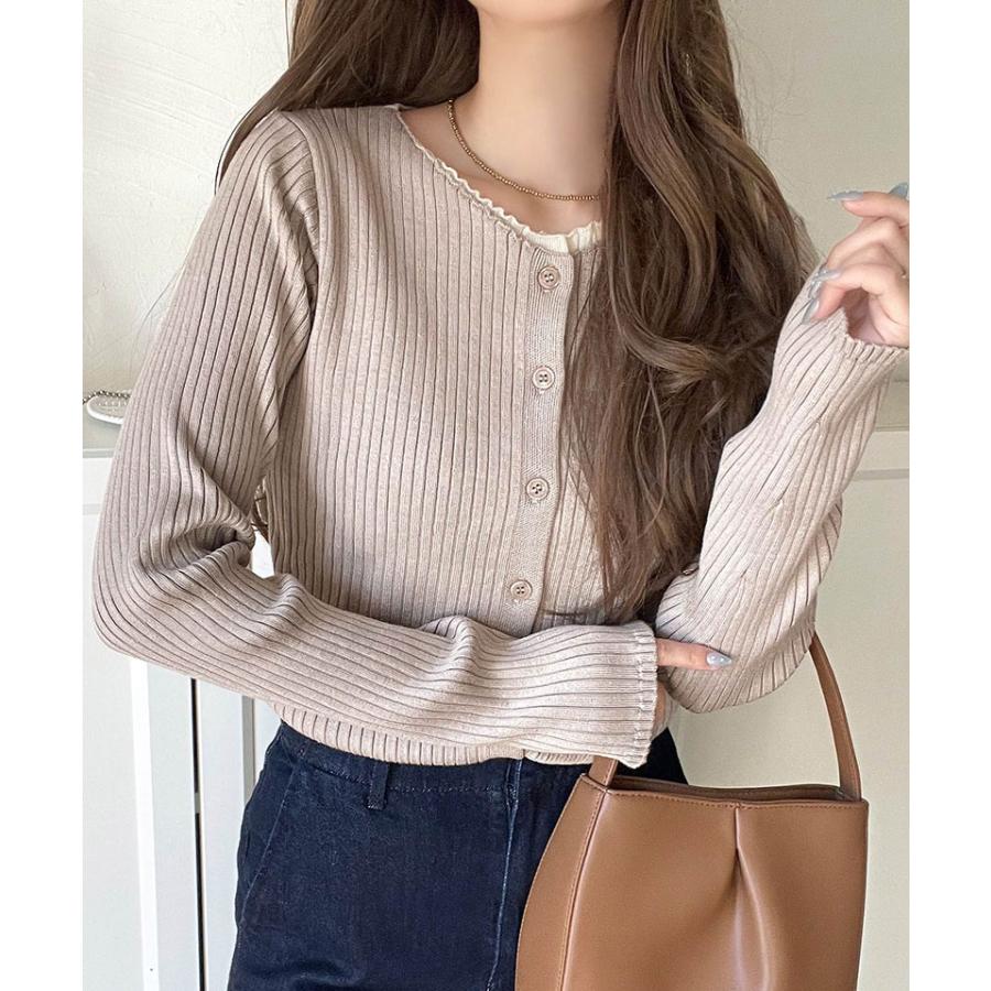 【 クラシカルエルフ classical elf 】 カーディガン レディース 秋 トップス レイヤード風 重ね着風 フィット感 こなれ感 着脱簡単 伸縮性 快適な着心地 | classicalelf | 14