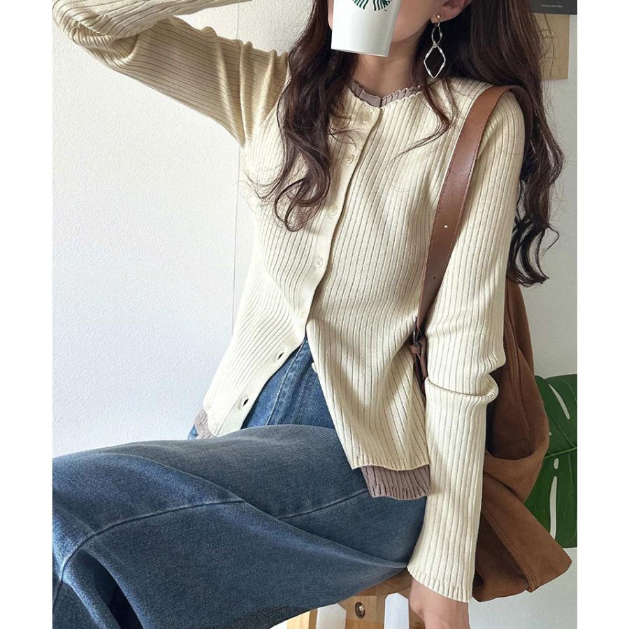 【 クラシカルエルフ classical elf 】 カーディガン レディース 秋 トップス レイヤード風 重ね着風 フィット感 こなれ感 着脱簡単 伸縮性 快適な着心地 | classicalelf | 04