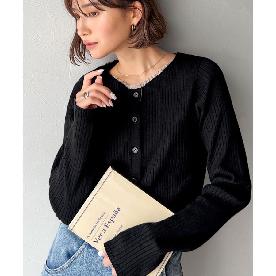 【 クラシカルエルフ classical elf 】 カーディガン レディース 秋 トップス レイヤード風 重ね着風 フィット感 こなれ感 着脱簡単 伸縮性 快適な着心地 | classicalelf | 07