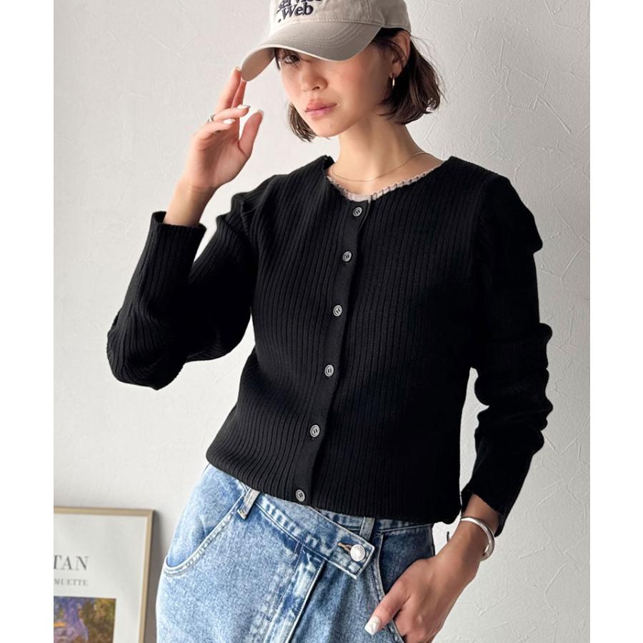 【 クラシカルエルフ classical elf 】 カーディガン レディース 秋 トップス レイヤード風 重ね着風 フィット感 こなれ感 着脱簡単 伸縮性 快適な着心地 | classicalelf | 09