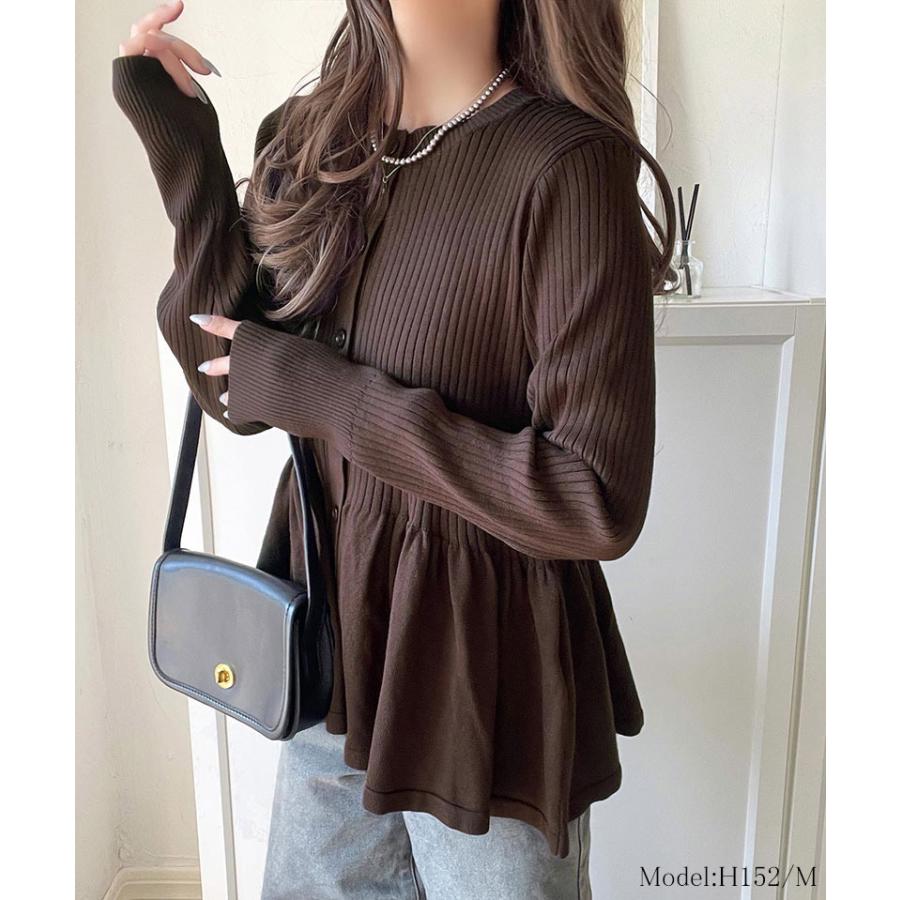 【 クラシカルエルフ classical elf 】 カーディガン レディース 秋 トップス リブ編み フリル ペプラム 長袖 メリハリ 大人っぽい 可愛い ふんわり | classicalelf | 11