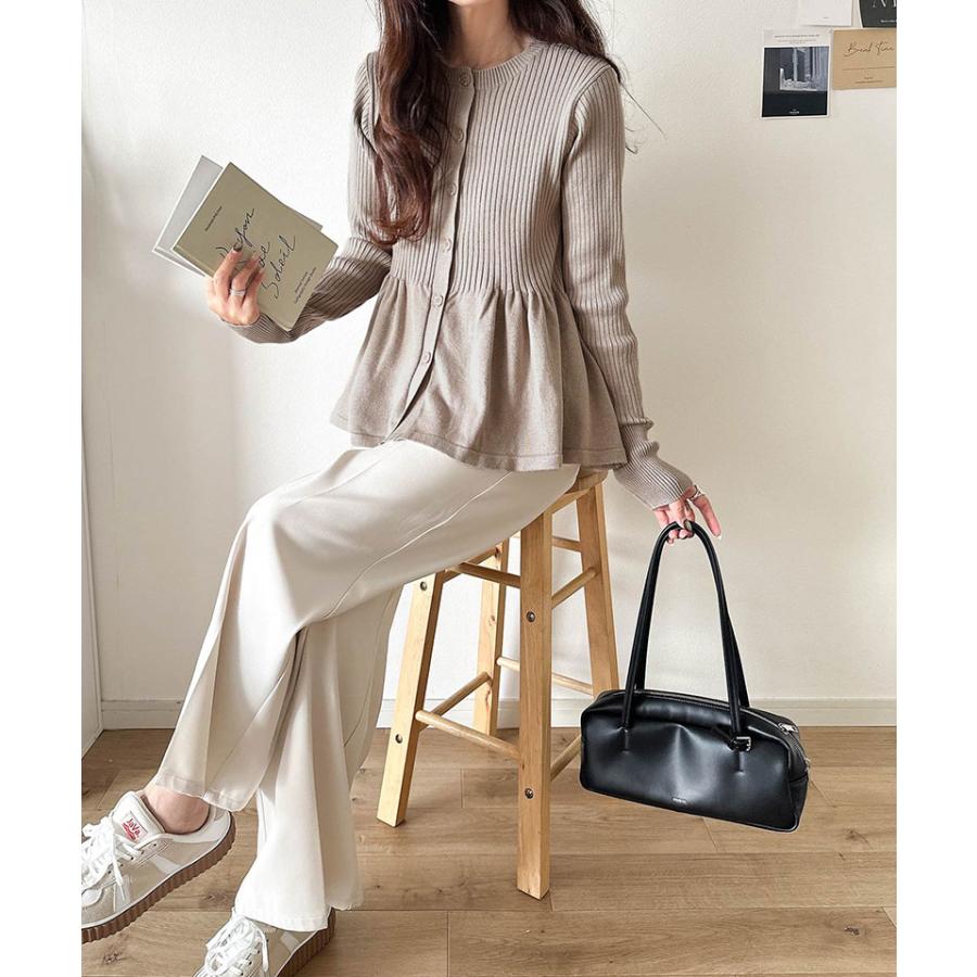 【 クラシカルエルフ classical elf 】 カーディガン レディース 秋 トップス リブ編み フリル ペプラム 長袖 メリハリ 大人っぽい 可愛い ふんわり | classicalelf | 15