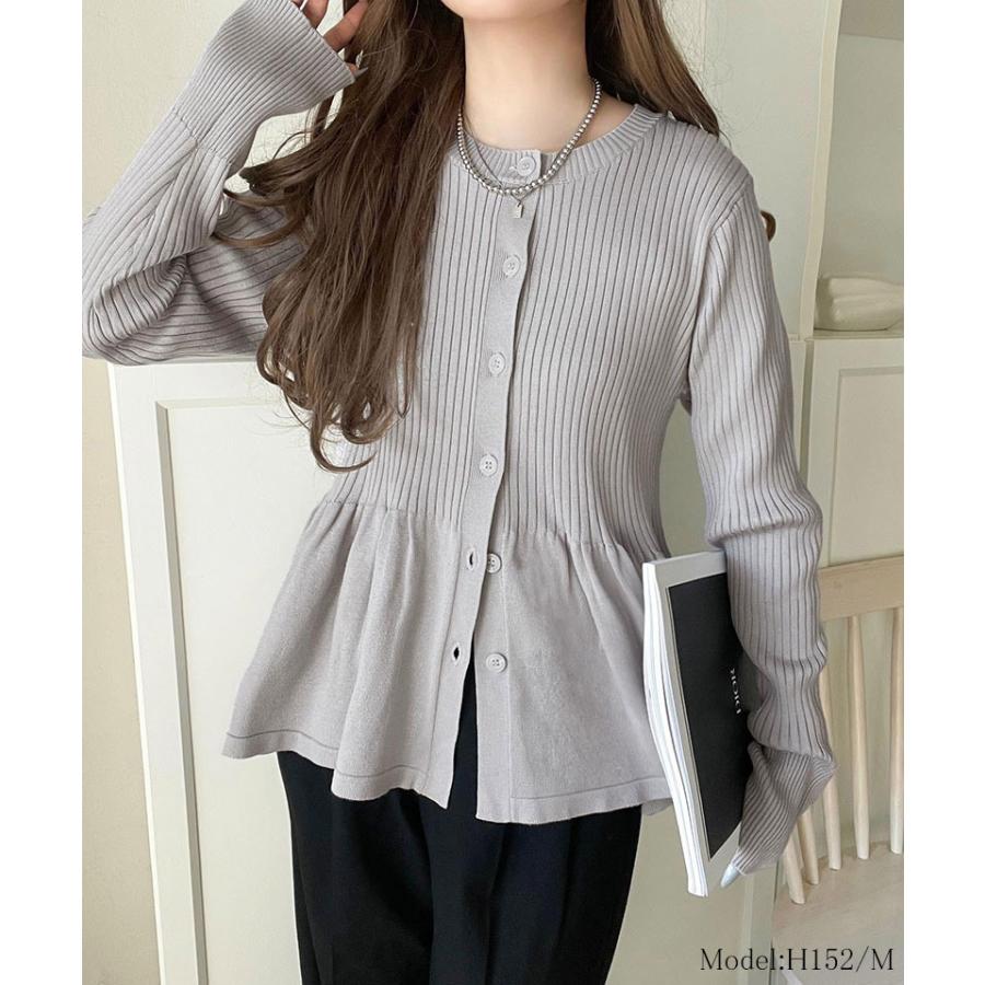 【 クラシカルエルフ classical elf 】 カーディガン レディース 秋 トップス リブ編み フリル ペプラム 長袖 メリハリ 大人っぽい 可愛い ふんわり | classicalelf | 08