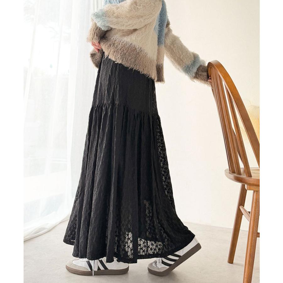 【 クラシカルエルフ classical elf 】 スカート レディース ボトムス ストレッチレース ティアードスカート 上品 フェミニン きれいめ レース生地 | classicalelf | 11
