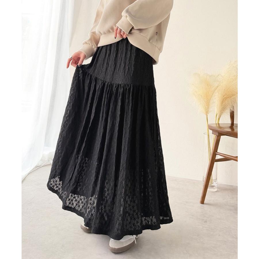 【 クラシカルエルフ classical elf 】 スカート レディース ボトムス ストレッチレース ティアードスカート 上品 フェミニン きれいめ レース生地 | classicalelf | 13