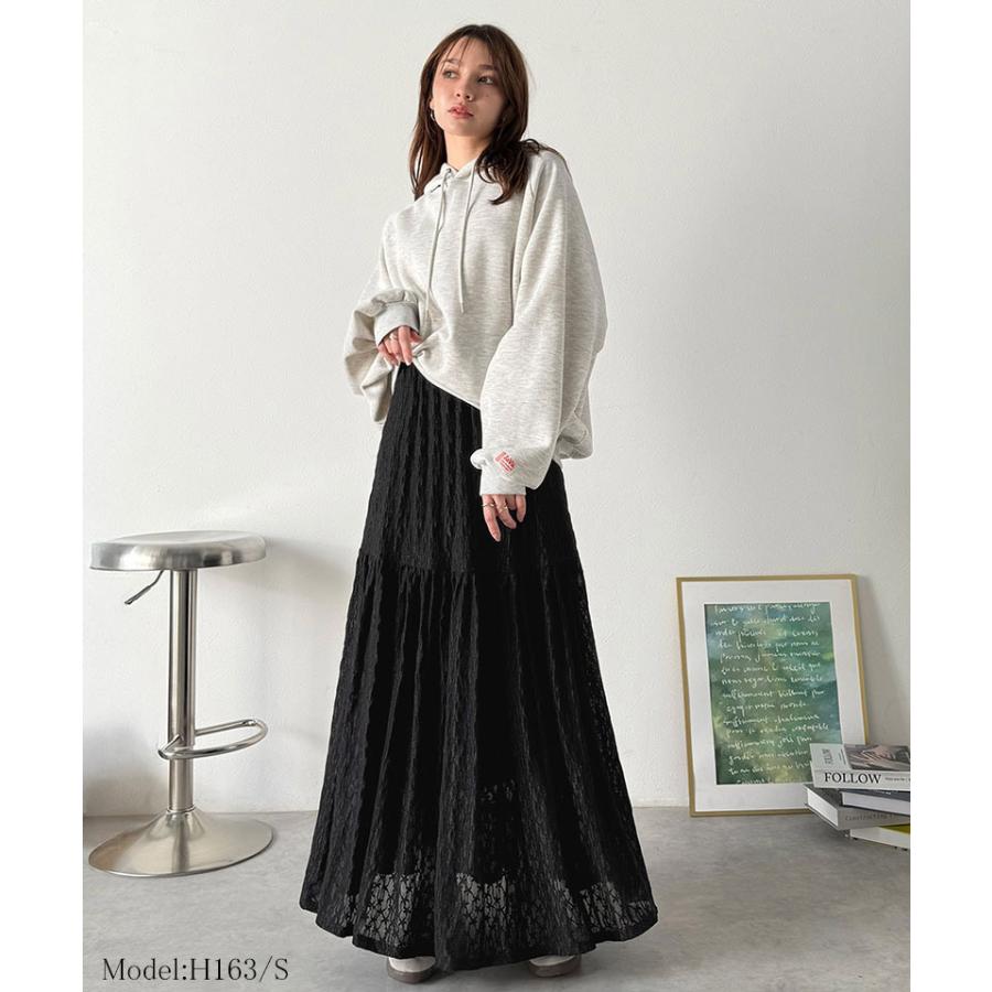 【 クラシカルエルフ classical elf 】 スカート レディース ボトムス ストレッチレース ティアードスカート 上品 フェミニン きれいめ レース生地 | classicalelf | 15