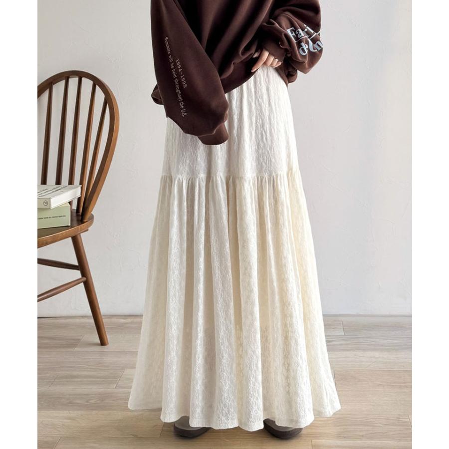 【 クラシカルエルフ classical elf 】 スカート レディース ボトムス ストレッチレース ティアードスカート 上品 フェミニン きれいめ レース生地 | classicalelf | 05