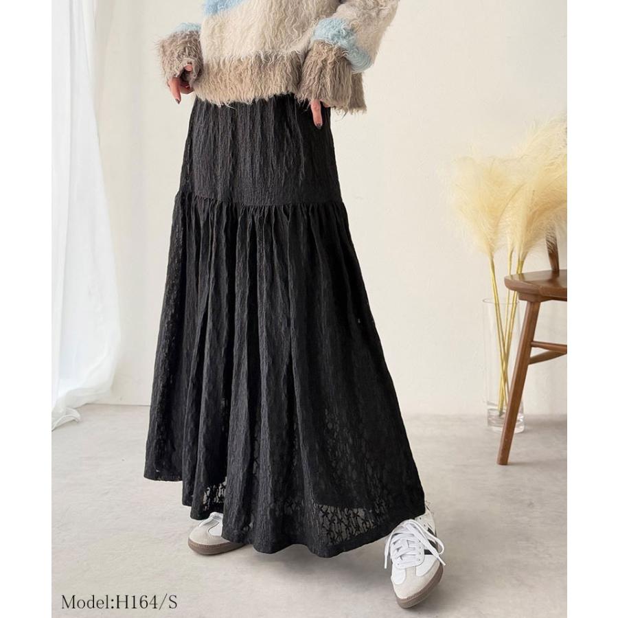 【 クラシカルエルフ classical elf 】 スカート レディース ボトムス ストレッチレース ティアードスカート 上品 フェミニン きれいめ レース生地 | classicalelf | 09
