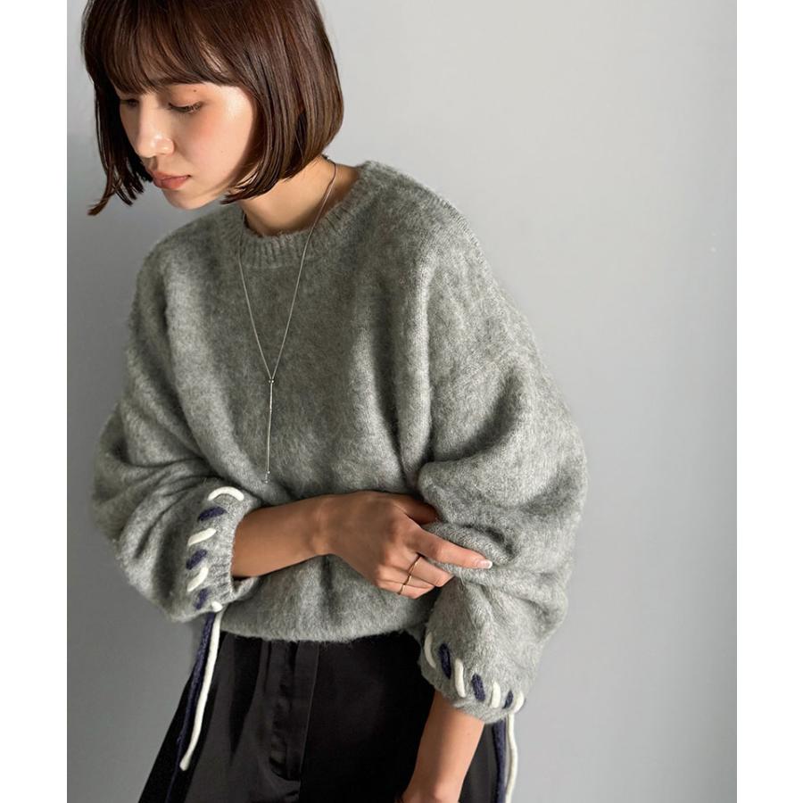 【 クラシカルエルフ classical elf 】 トップス ニット レディース 長袖 プルオーバー 袖2way リボン 配色ニット 長袖 ふんわり 体型カバー ゆったり | classicalelf | 11