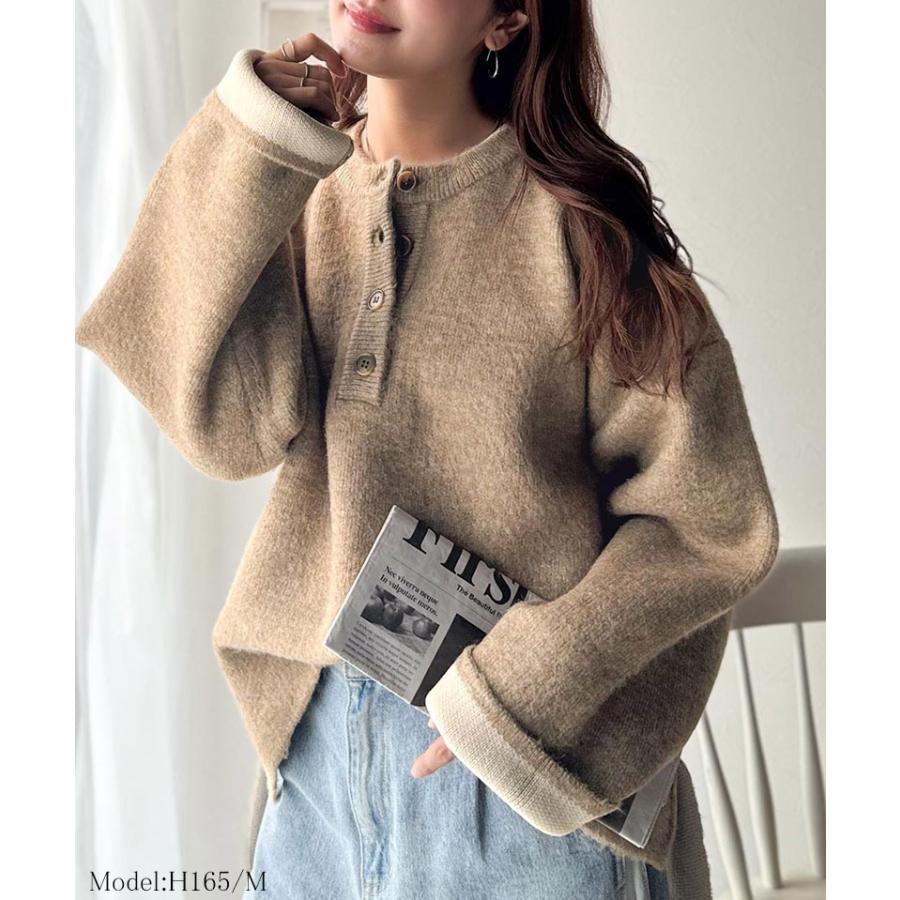 【 クラシカルエルフ classical elf 】ニット レディース 長袖 トップス プルオーバー クルーネック ダブルフェイス こなれ感 華奢見え ゆったり | classicalelf | 10