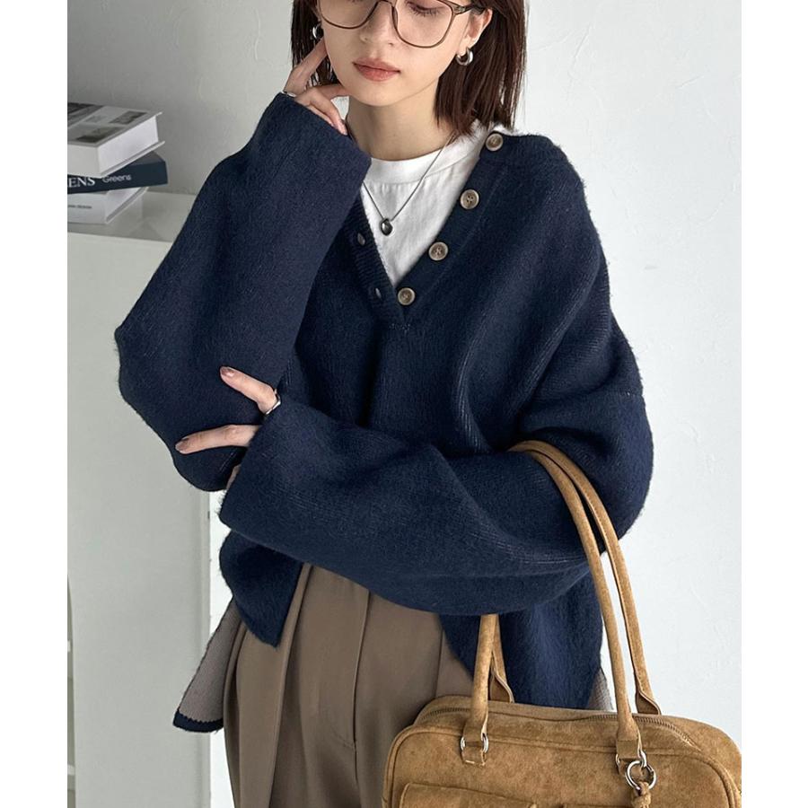 【 クラシカルエルフ classical elf 】ニット レディース 長袖 トップス プルオーバー クルーネック ダブルフェイス こなれ感 華奢見え ゆったり | classicalelf | 15