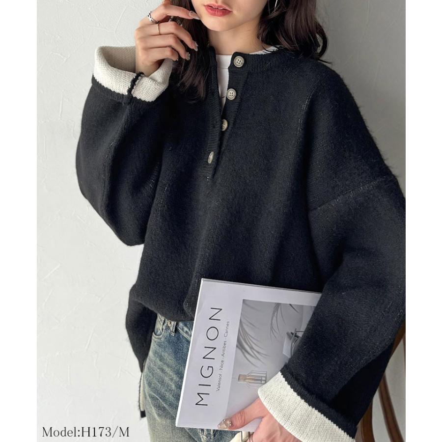 【 クラシカルエルフ classical elf 】ニット レディース 長袖 トップス プルオーバー クルーネック ダブルフェイス こなれ感 華奢見え ゆったり | classicalelf | 02